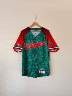 LA Los Dodgers Green & Red Baseball Jersey